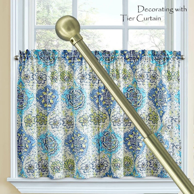 ARNORX French Door Curtain Rods - 2 Pack, Adjustable 16-28 Inch, No Drill Adhesive or Screw Mount, Brass Brushed, 3/8" Diameter - Image 5